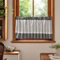 thumbnail image 5 of Black and White Buffalo Check Plaid Window Valances Floral Lace Semi Sheer Kitchen Curtain Farmhouse Gingham Curtains Rod Pocket Valances for Living Room, 42"x18", 5 of 8