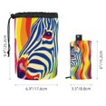 thumbnail image 5 of PhooArto Drawstring Cosmetic Bag, Barrel Shaped Portable Travel Makeup Bags, Zebra Rainbow Print Large Capacity Waterproof Multifunctional Bucket Toiletry Bag, 5 of 6