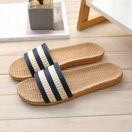 

Summer Home House Slippers Women Linen Silent Sweat Absorption Slides Flip Flops For Female Indoor Bedroom Shoes Flax Sandals