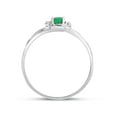 thumbnail image 2 of 14k White Gold Oval Emerald And Diamond Ring, 2 of 8