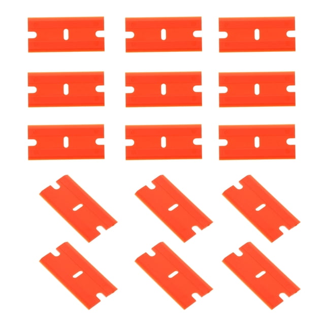KONTONTY 100pcs Plastic Blades Adhesive Remover for Windows Cleaning Glue Removal Household Users