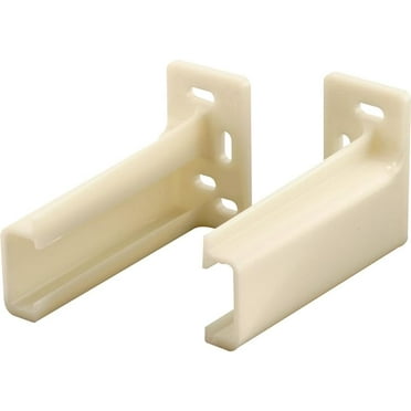 Prime-Line R 7265 3/8" x 1" Plastic Off-White Drawer Track Back Plate, 2 Piece