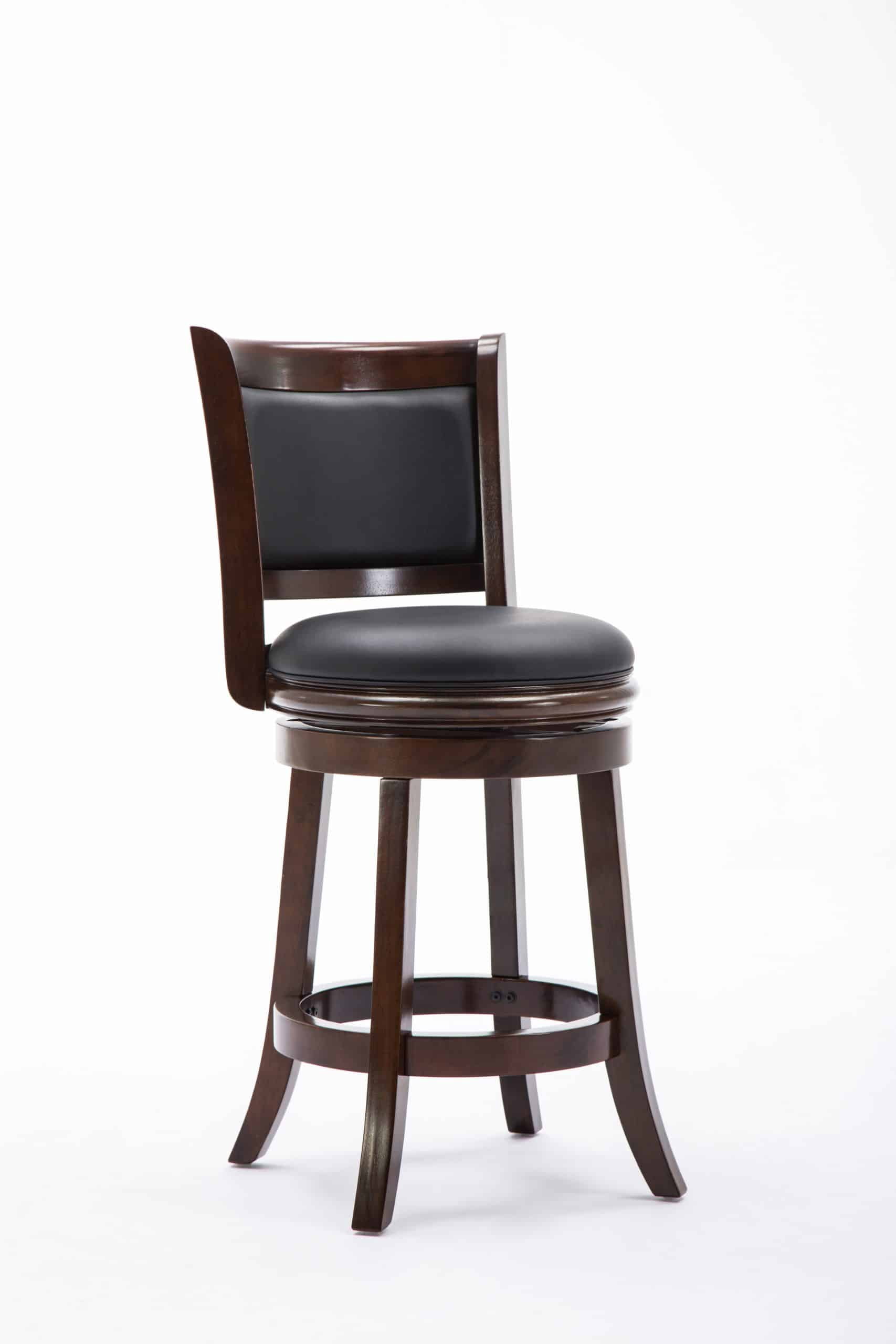 Boraam Augusta Swivel Wood Counter Stool, Cappuccino Finish