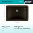 thumbnail image 2 of 21" Rectangle Quartz Vanity Bathroom Sink, Galaxy Mocha Drop-In Sink, Undermount Bathroom Sink, Granite Vanity Basin by Lexicon Platinum LP-V214-M, 2 of 6