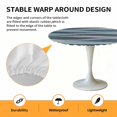thumbnail image 6 of Blue Green Stripes Elastic Fitted Round Table Cover Abstract Art Waterproof Outdoor Tablecloth for Holiday Party, Picnic, Patio & Dining Fits Tables Up to 36"-44", 6 of 8
