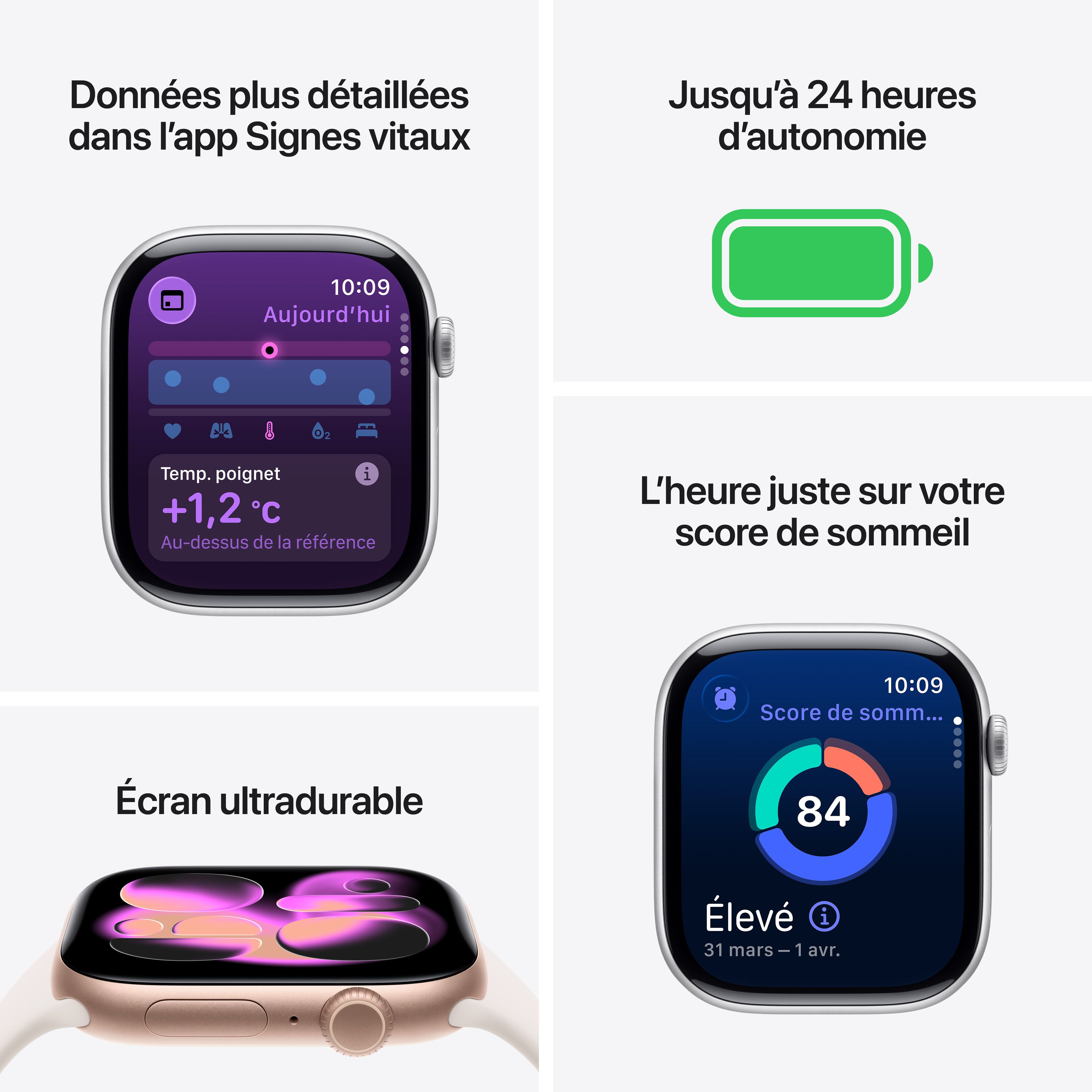 Apple Watch Series 11 GPS - Boîtier 42 mm en aluminium rosé - Bracelet sport rose tendre (P/M)
