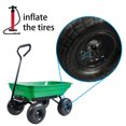 thumbnail image 3 of Garden Dump Cart, Camping Outdoor Wagon with 180° Rotating Handle and 10" No-Flat Tires, Practical Heavy Duty Yard Cart and Wagon, Quick Release Utility Wheel Barrow Trolley, Green/Black, 3 of 8