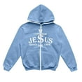thumbnail image 2 of Jesus Hoodie for Men Vintage Zip Up Letter Print Long Sleeve Hoodies Fall Winter Relaxed Fit Streetwear Casual Workout Hoodies for Men, 2 of 3