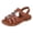 Brown, variant on Girls Gladiator Sandals with Adjustable Hook and Loop Glitter Rhinestone Comfy Princess Flat Shoes for Summer Beach Dressy Black 13 Little Kid
