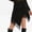 Black, variant on Jerdar Women's Asymmetrical Lace Trim Short Skirt Elegant Flowy A Line Going Out Knee Length Skirts L