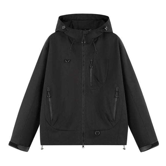 Yungyresw Windbreaker Jacket Windproof Coat Hooded Full Zipper Lightweight Hooded Outdoor Jacket for Hiking Camping