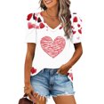 thumbnail image 1 of Puntoco Liquidación de blusas cortas para mujer, blusa holgada informal de manga corta a la moda para mujer, 1 of 4