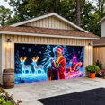 thumbnail image 3 of uhnmki Neon Style Garage Door Cover Festive Holiday for Outdoor Indoor Use Weather Polyester Fabric with Reinforced Stitching Easy Installation and Storage, 3 of 5