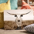 thumbnail image 2 of Vintage Longhorn Steer Canvas Wall Art (Rustic Western Tone) Ready to Hang for Living Room, 2 of 8
