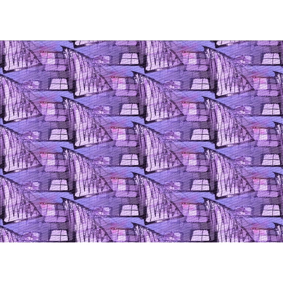 Ahgly Company Indoor Rectangle Patterned Bright Lilac Purple Area Rugs, 3' x 5'