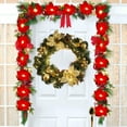 thumbnail image 6 of Fek888 Christmas Wreath Front Door Outdoor Gold Lighted Christmas Wreath Wrought Iron Wooden Front Door Christmas Wreath/Wreath Fall/Indoor Outdoor Home Door Wreath/Christmas Wreath/Christmas Tree, 6 of 7