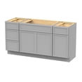 thumbnail image 3 of Vanity Art 69" Freestanding Bathroom Vanity Cabinet without Top in Gray, 3 of 6