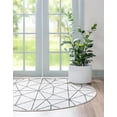 thumbnail image 3 of Unique Loom Matrix Trellis Collection Area Rug - Geometric (7' Round White/Gray), 3 of 9