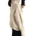 thumbnail image 4 of Women'S Turtle Neck Sweater Fall Winter Long Sleeve Chunky Knitted Trendy Pullover Tops Khaki S, 4 of 9