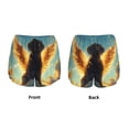 thumbnail image 3 of Balery Golden Cloud Winged Dog Pattern Women's Running Shorts with Liner 2 Pockets Elastic Workout Athletic Gym Yoga Shorts-X-Large, 3 of 7