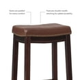 thumbnail image 6 of Linon Claridge 3-Piece Bar Height Tavern Set, Brown/Cognac Faux Leather, 6 of 11