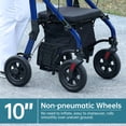thumbnail image 5 of Andador con ruedas todoterreno ELENKER, silla de ruedas de transporte 2 en 1 con asiento acolchado y respaldo ancho, color azul, 5 of 5