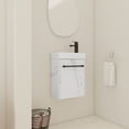thumbnail image 2 of AVAXA 16'' Floating Wall-Mounted Bathroom Vanity with Ceramic Sink & Soft-Close Cabinet Door, For Small Bathroom White, 2 of 16