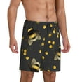 thumbnail image 2 of Kdxio Bumblebee Print Mens Sleep Shorts Bottoms Soft Comfy Pajama Wear Pants with Drawstring Pockets, 2 of 7