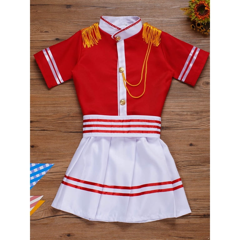 Aislor Unisex Girls Boys Deluxe Marching Band Uniform Sets Royal