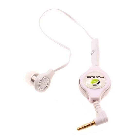 Headphone Retractable Mono Earphone for OnePlus Nord N30 5G Phone - 3.5mm w Mic Headset Handsfree Earbud Earpiece Compatible With OnePlus Nord N30 5G Model