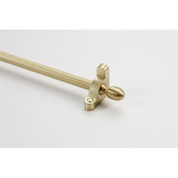 Zoroufy 01806-03876 72 in. Heritage Fluted Tubular Stair Rod Set Regular Brackets Acorn Finial in Brushed Brass