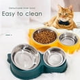 thumbnail image 3 of Baywell Dog Bowl Double Dog Cat Bowl Premium Stainless Steel Water and Food Raised Bowls, Pet Feeder Bowls Set with Non-Slip Resin Station for Small Medium Dogs Cats, Pink, 3 of 7