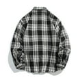 thumbnail image 4 of Fznquz Men's Button Up Shirt Black Plaid Flannel Fleece Shirt Pocket Button Down Long Sleeve Men's Fashion, 4 of 8