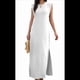 thumbnail image 2 of 2025 Vestido Maxi de Verano para Mujer, Informal, Holgado, con Abertura, Sin Arrugas, con Cuello Redondo y Bolsillos, Color , Talla M, 2 of 9