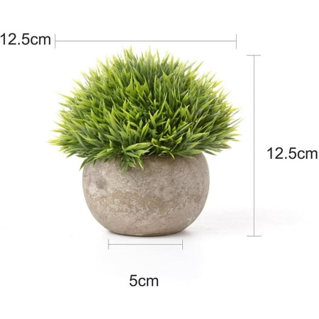 5 Inch Fake Plants for House/Desk Decor, Potted Faux Artificial Plant