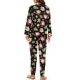 thumbnail image 2 of DISNIMO Santa Claus Tree Printed Women's Pajama Sets 2 Piece Pj Sets Long Sleeve Loungewear Button Down Pj Soft V Neck Loungewear with Long Pajama Pants Christmas Nightwear, 2 of 7