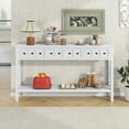 thumbnail image 2 of 60" Rustic Console Table, Entryway Sofa Table with 4 Drawers & Storage Shelf for Living Room, 2 of 9