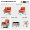 thumbnail image 5 of XIZZI 8 Pieces Wicker Patio Furniture with Swivel Rocking Chair Rattan Outdoor Conversation Set Patio Sectionals Set with Glowing Coffee Table for Porch, Coarse Orange Red, 5 of 10