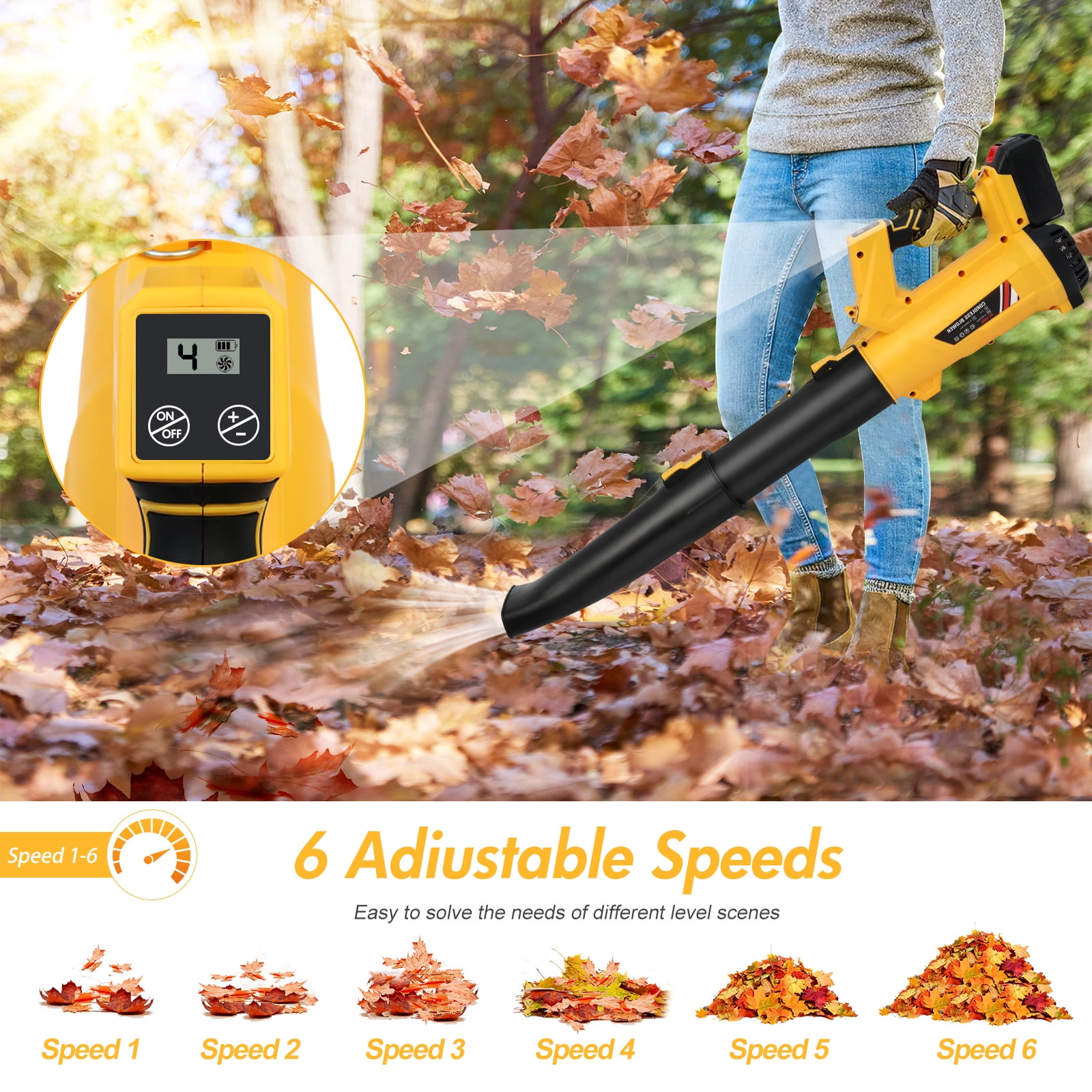 Hyper Efficiency Combo Kit, Cordless Grass Trimmer and Leaf Blower, Weed Lawn Edger Eater with Upgraded Wheels, Lightweight Leaf Blower with Adjustable Speeds