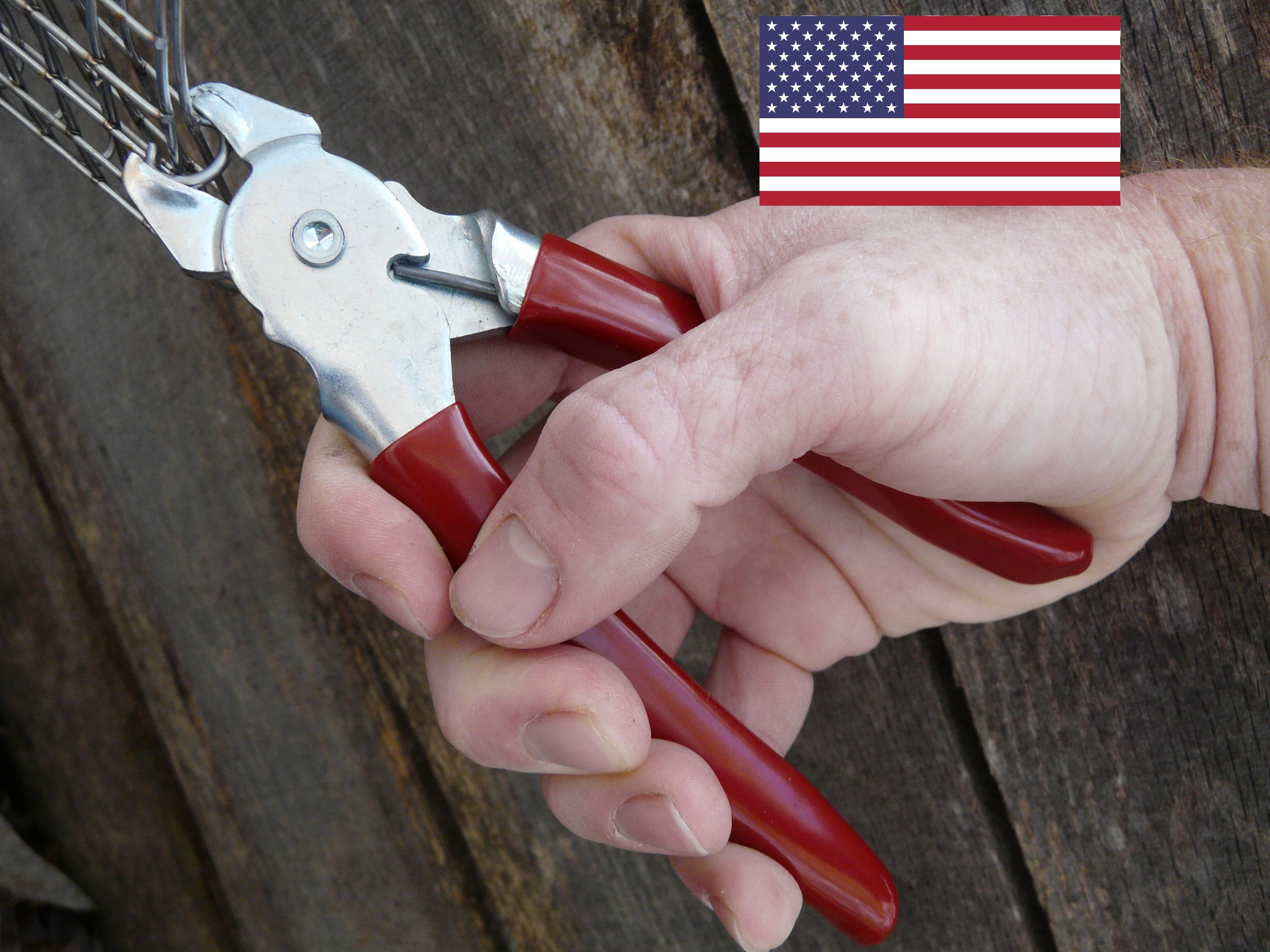 Professional hog ring pliers for serious use in auto, home, farm, and
