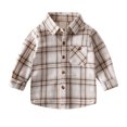 thumbnail image 5 of Gubotare Boys Button Down Shirts Long Sleeve Toddlers and Kids Boys Snap Flannel Shirt Jacket Cozy Plaid Jacket 7T 8T, 5 of 8