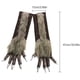 thumbnail image 5 of Werewolf Gloves 1 pair Furry Werewolf Hands Gloves Halloween Prop Cosplay Costume Gloves brown, 5 of 5