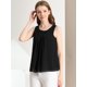 thumbnail image 3 of Allegra K Camiseta Sin Mangas De Chifón Con Forro Y Parte Delantera Plisada Para Mujer Negro XS Unique Bargains Camisa, 3 of 6