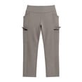 thumbnail image 4 of NinXxx Women's Plus Size Pleated Waist Wide Leg Cropped Yoga Pants Light Gray S, 4 of 4