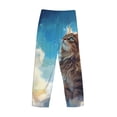 thumbnail image 3 of Vsdgher Blue Sky Winged Cat Print Mens Pajama Pants Sleep & Lounge Pants, PJ Bottoms With elastic waistb and Pockets, 3 of 5
