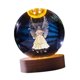 thumbnail image 5 of Bola transparente Noche de vidrio claro Luz de la pelota Decoración de la mesa decorativa Ornamento con base de madera para la sala de estudio Regalo Ángel, 5 of 8
