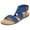 Blue, variant on Womens Summer Flat Sandals Open Toe Texture Elastic Ankle Strap Gladiator Sandal