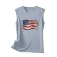 thumbnail image 4 of Wycnly Womens 4th of July Tank Tops Independence Day Patriotic Loose Comfy Racerback Shirts Vest Summer Fashion American Flag Print Round Neck Sleeveless Blouse Gray xxl, 4 of 5
