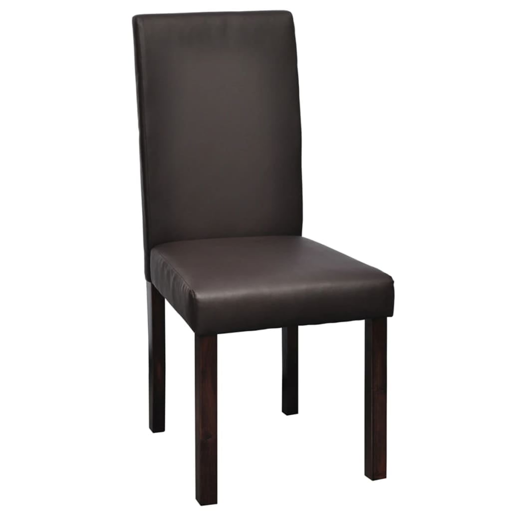 Kepooman 4pcs Faux Leather Dining Chairs for Lining Room, Brown Kepooman 4pcs Faux Leather Dining Chairs for Lining Room, Brown