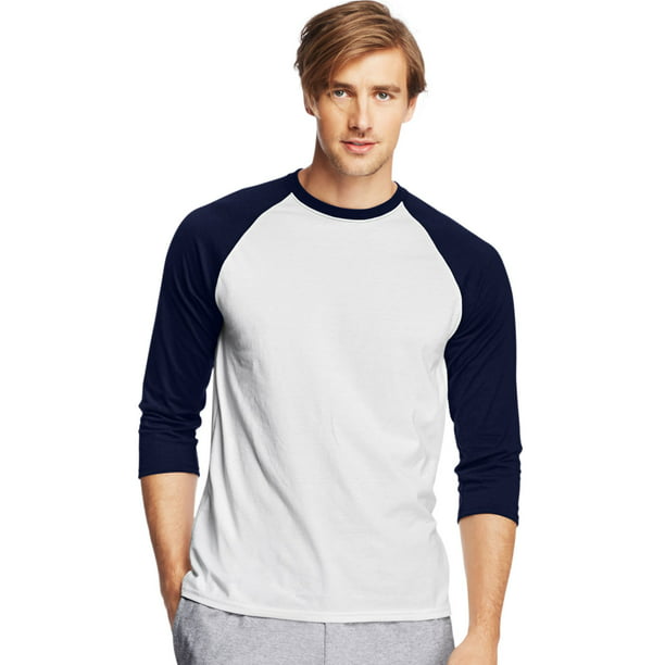 Hanes Men's X-Temp 3/4 Sleeve Baseball Raglan T-shirt - Walmart.com